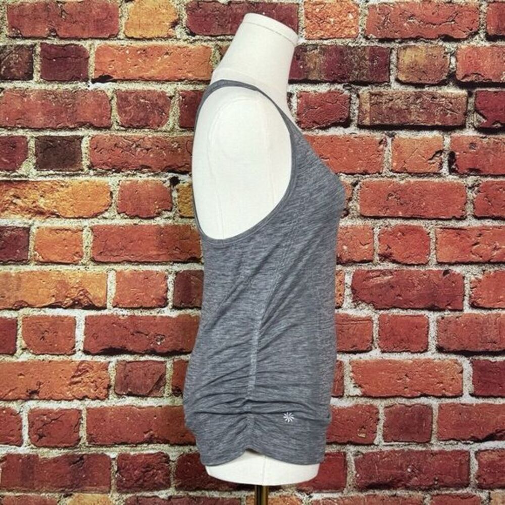 Athleta Racerback Fastest Track Side Ruched Gray Tank Top Size XS Activewear - Picture 5 of 9